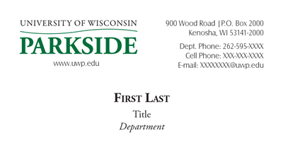 Business Cards: Vertical Wordmark with Fax #
