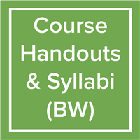 Course Handouts/Syllabi - BW
